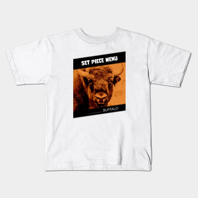 SPM Buffalo Bison Orange Kids T-Shirt by Set Piece Menu Podcast